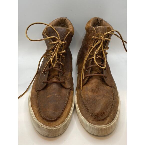 POLO RALPH LAUREN Men's Brown Leather-Suede Lace-Up High-Top Tedd Boots SZ 13 - Picture 1 of 11